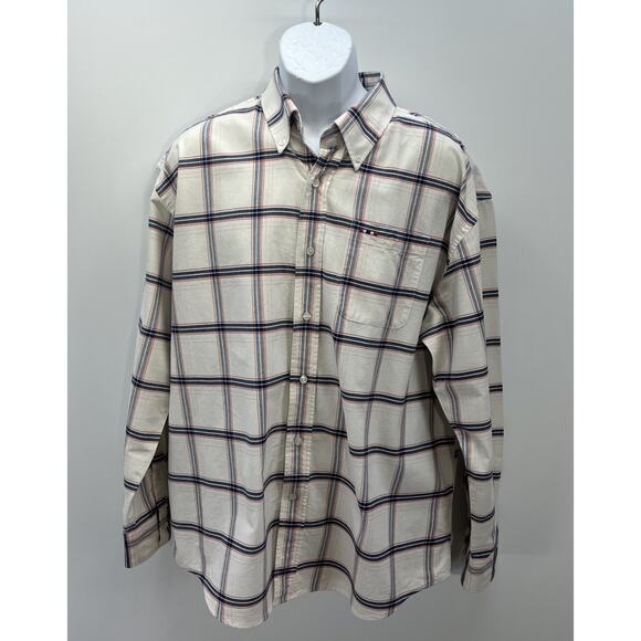 Larro Button Down Shirt Men's Casual long sleeve collared plaid XXL - Picture 1 of 7